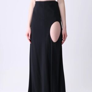 Rare Haider Ackermann Sexy Black Long Exposed Hole Skirt Size 4